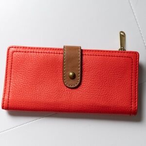 Fossil Leather Wallet Red/Coral